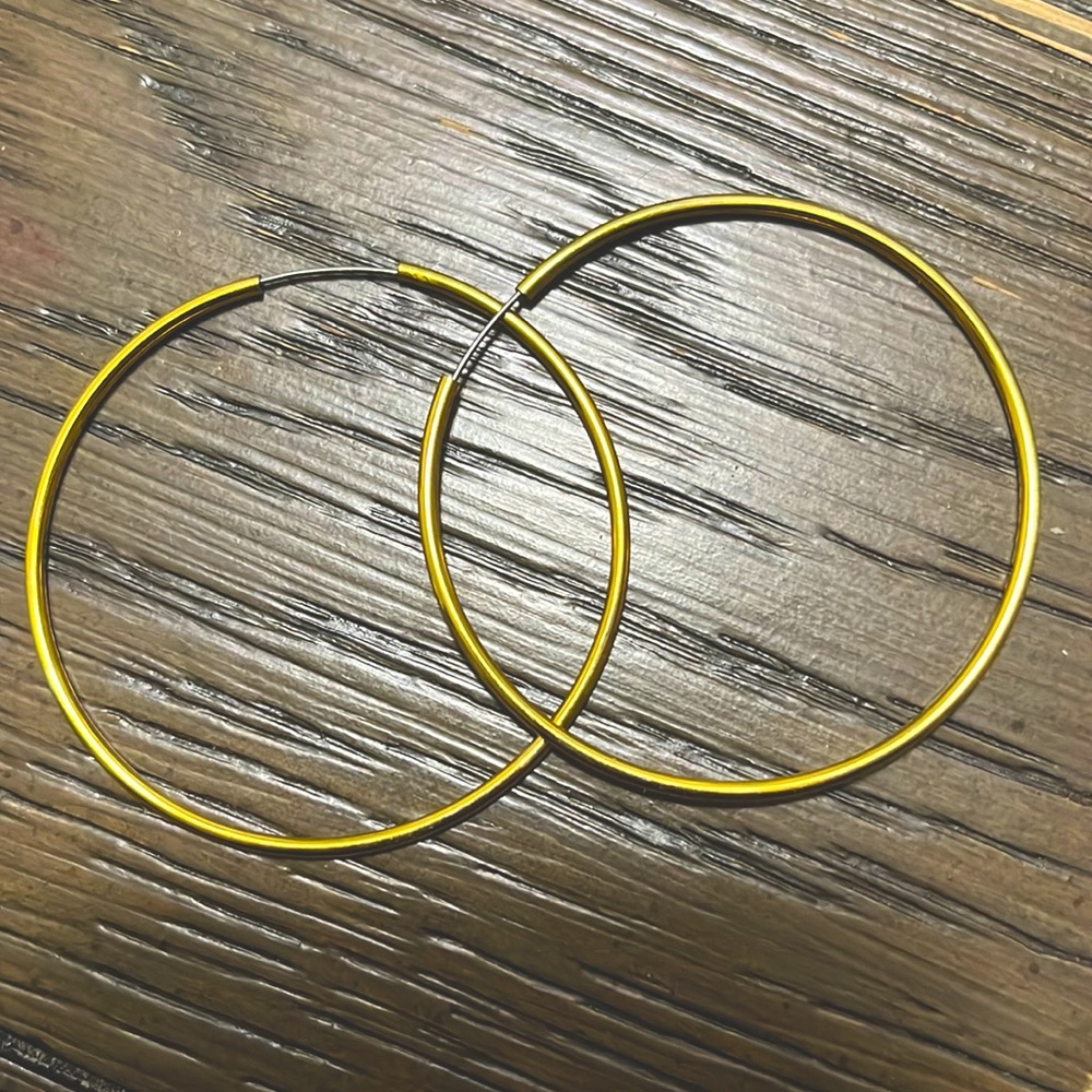Gold colored hoop earrings